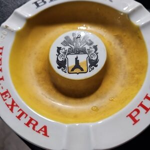Antique BECKER EXTRA PILSNER Ceramic Countertop Advertising ASHTRAY
